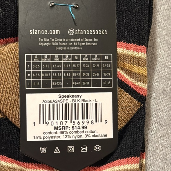 STANCE MEN’S QUARTER HEIGHT CASUAL W/INFIKNIT STRIPED MID CUSHION SIZE LARGE NWT - Picture 5 of 5